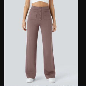 Halara L Tall High Waisted Button Multiple Pockets Straight Leg Casual P…